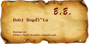Bohl Bogáta névjegykártya